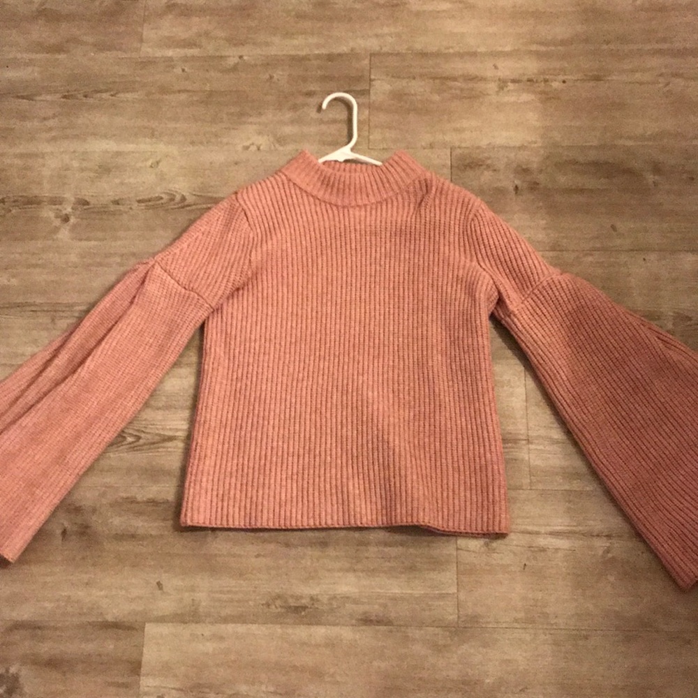 Endless Rose blush colored bell sleeve sweater